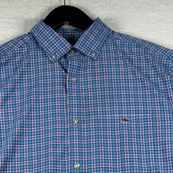 Vineyard Vines Performance Classic Fit Tucker Shirt Plaid LS Mens Size M Whale - Picture 1 of 7